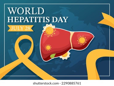 World Hepatitis Day Vector Illustration of Patient Diseased Liver, Cancer and Cirrhosis in Health Care Flat Cartoon Hand Drawn Landing Page Templates