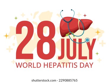 World Hepatitis Day Vector Illustration of Patient Diseased Liver, Cancer and Cirrhosis in Health Care Flat Cartoon Hand Drawn Landing Page Templates