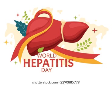 World Hepatitis Day Vector Illustration of Patient Diseased Liver, Cancer and Cirrhosis in Health Care Flat Cartoon Hand Drawn Landing Page Templates