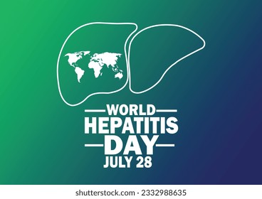 Weltrekord an Hepatitis-Tag, Vektorgrafik. 28. Juli. Urlaubskonzept. Vorlage für Hintergrund, Banner, Karte, Poster mit Texteinschrift.