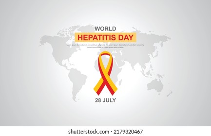 World hepatitis day vector poster. 28 July