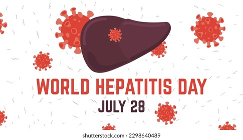 World hepatitis day (WHD) takes place every year on 28 July. International health event poster. Global community campaign. Medicine, healthcare concept in outlined style. Vector illustration