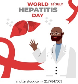 World of hepatitis flat illustration 
