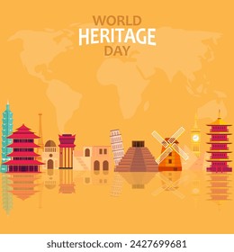 World Heritage Day background. World Heritage Poster.