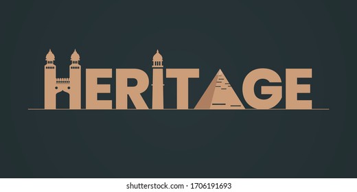 World Heritage Day Typography Vector