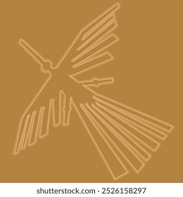 World Heritage Nazca Lines Illustration Line Drawing, Condor Vector Illustration