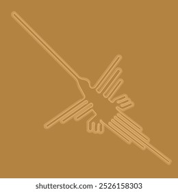 World Heritage Nazca Lines Illustration Line Drawing, Hummingbird Vector Illustration