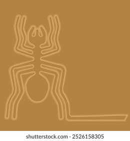 World Heritage Nazca Lines illustration, line drawing, spider, vector illustration