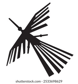 World Heritage Nazca Lines Illustration Condor Monochrome Vector Illustration, Icon