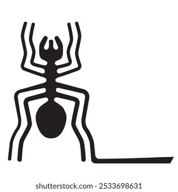 World Heritage Nazca Lines Illustration Spider Monochrome Vector Illustration, Icon.