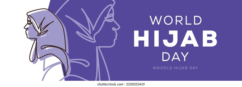 World hijab day, held on 1 February, Vector illustration.