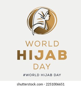 World hijab day, held on 1 February, Vector illustration.