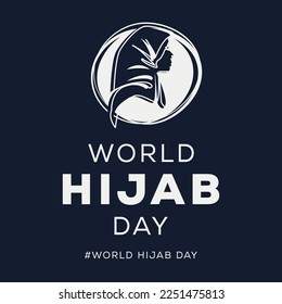 Día mundial del hiyab, celebrado el 1 de febrero, ilustración vectorial.
