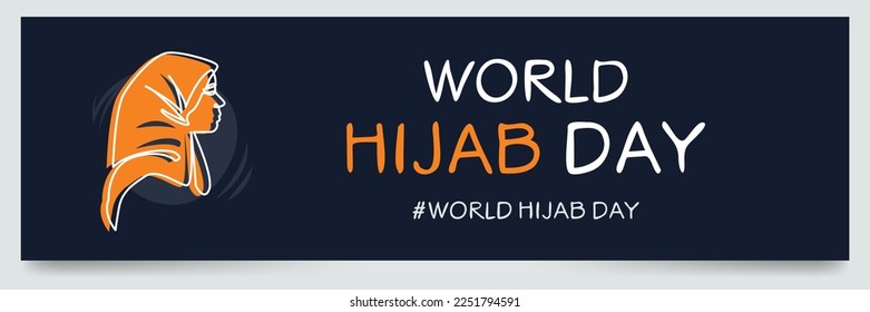 World hijab day, held on 1 February, Vector illustration.