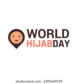 World Hijab Day illustration with white background. Vector illustration can be used for greeting card, icon, logo, banner