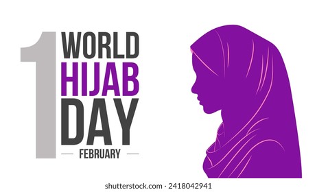 World Hijab Day. Template for Background, Poster, Banner, Greeting card. Vector illustration