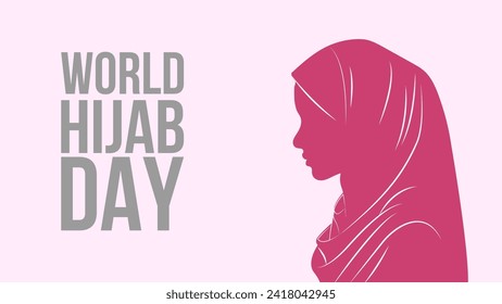 World Hijab Day. Template for Background, Poster, Banner, Greeting card. Vector illustration