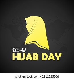 World hijab day theme. Vector illustration. Suitable for Poster, Banners, campaign and greeting card.