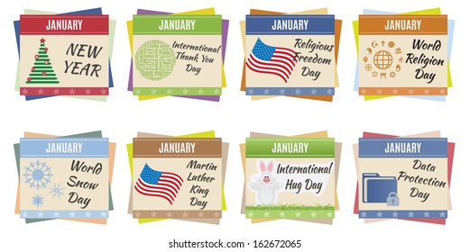 World holidays. January