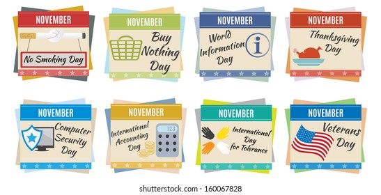 World holidays. November