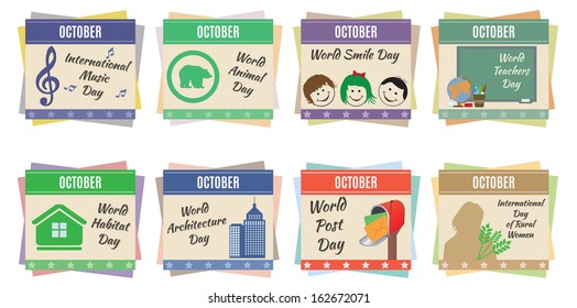 World holidays. October 
