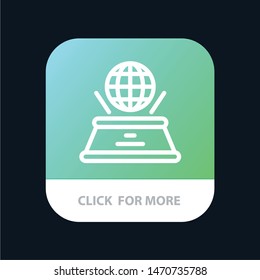 World, Hologram, Imagination, Presentation Mobile App Button. Android and IOS Line Version. Vector Icon Template background