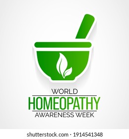 World Homeopathy Awareness Week is celebrated annually from April 10th to April 16th. the week is a celebration of both homeopaths and those who have been healed with homeopathy. Vector illustration.