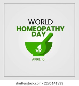 World Homeopathy Day is celebrated annually on 10 April. vector design suitable for templates, greeting cards, banners, posters,