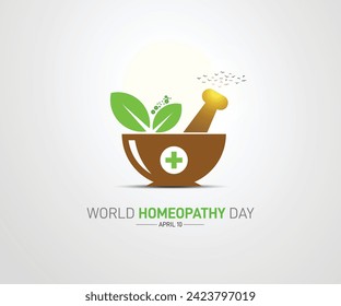 World Homeopathy Day. Homeopathy Day Creative Concept.