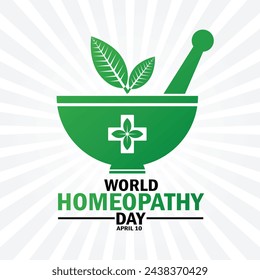 World Homeopathy Day. Holiday concept. Template for background, banner, card, poster with text inscription