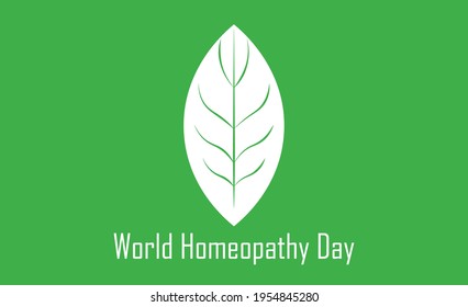 World Homeopathy Day With Leaf vector illustration.