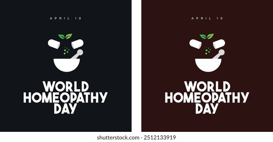 World Homeopathy Day. Homeopathy Day Social media poster design Template.