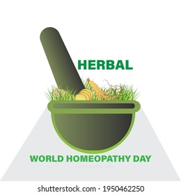 world homeopathy day web banner design. illustration vector