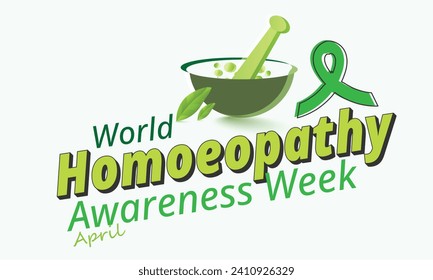 World homoeopathy awareness week. background, banner, card, poster, template. Vector illustration.  