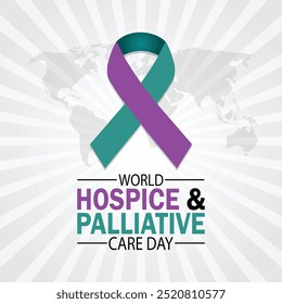 Dia Mundial Dos Hospícios E Cuidados Paliativos.  Conceito de férias. Modelo para fundo, faixa, cartão, cartaz com inscrição em texto. Ilustração vetorial