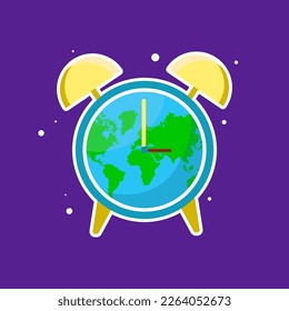 world hour illustration vector art