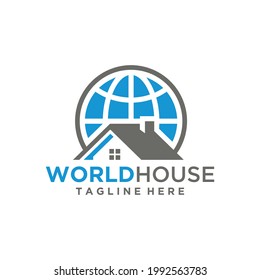 World house logo template, creative world logo Vector