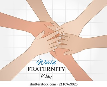 World human fraternity day with illustration of the solidarity of all mankind