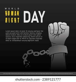 World Human Rights Day, 10 December, suitable design for greeting card banner, poster, and social media post