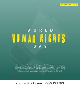 World Human Rights Day, 10 December, suitable design for greeting card banner, poster, and social media post