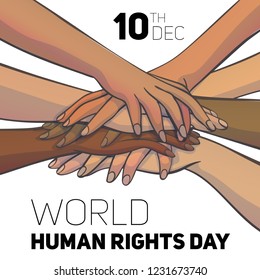 World human rights day concept background. Cartoon illustration of world human rights day vector concept background for web design