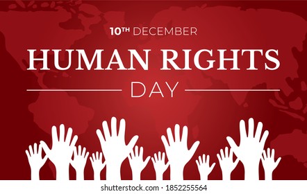 World Human Rights Day Red Background Illustration