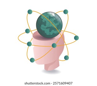 The world of human science concept illustration