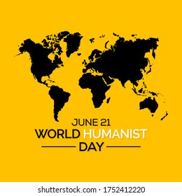 World Humanist Day is a Humanist holiday celebrated annually around the world on the June solstice, which usually falls on June 21. Vector Illustration.