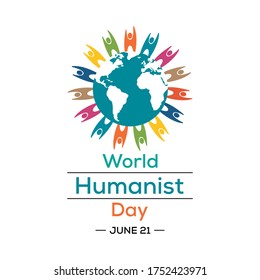 World Humanist Day is a Humanist holiday celebrated annually around the world on the June solstice, which usually falls on June 21. Vector Illustration.