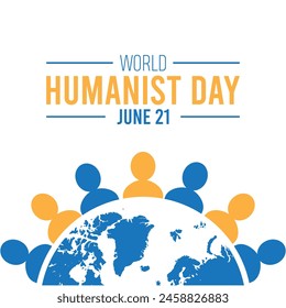 El Día Mundial de la Humanidad se celebra cada año en junio. Plantilla para fondo, Anuncio, tarjeta, cartel con inscripción de texto.