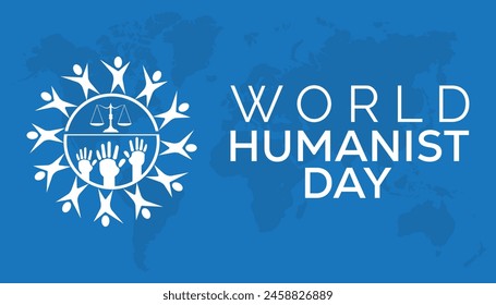 El Día Mundial de la Humanidad se celebra cada año en junio. Plantilla para fondo, Anuncio, tarjeta, cartel con inscripción de texto.