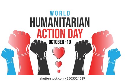 World Humanitarian action day. background, banner, card, poster, template. Vector illustration.