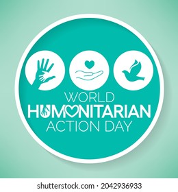 World Humanitarian action day is observed every year on October 8, dedicated to recognize humanitarian personnel and those who have lost their lives working for humanitarian causes. Vector art