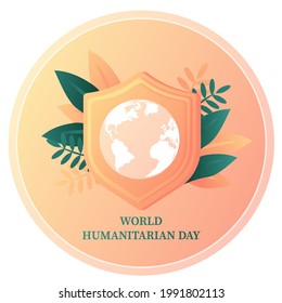 World humanitarian day.  19 August. Banner template.  Care, help. Vector illustration.